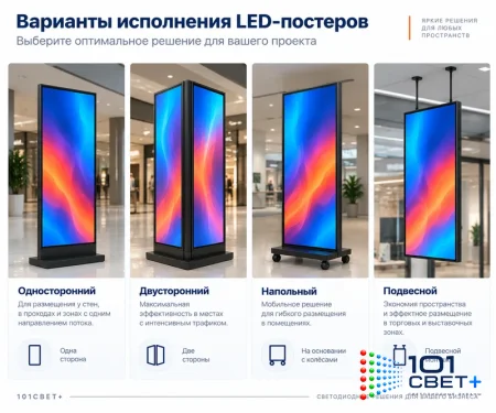 Варианты исполнения LED-постеров
