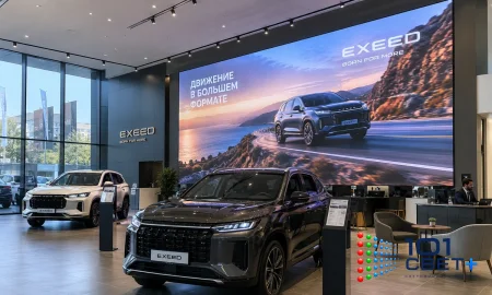 LED-экран в интерьере автосалона
