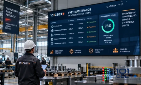 Светодиодный экран для контроля и учета материалов в цеху